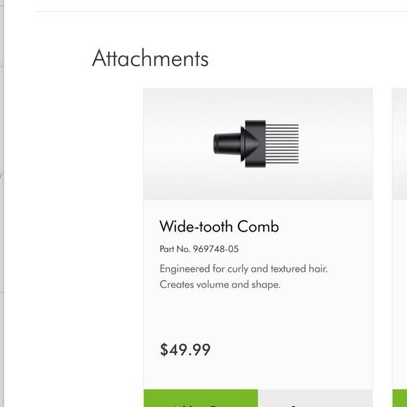 Dyson Supersonic Diffuser & wide-tooth comb & Flyaway Accessory - NOT DRYER - Picture 3 of 4